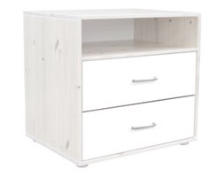 Komoda z 2 szufladami i półką. Korpus bielony, fronty białe,wym 72x56,5x67