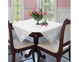 Biały Obrus Z Kryształkami Swarovskiego By Eva Minge 160x300 Eurofirany Elegante