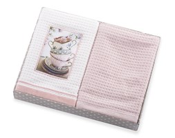 Ekskluzywny Komplet Ręczników Kuchennych 40x60 Eurofirany Ivet Biel+Róż