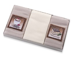 Ekskluzywny Komplet Ręczników Kuchennych 40x60 Eurofirany Ines Krem+Beż