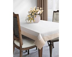 Lniany Obrus W Groszki 140x180 Eurofirany Alma Krem+Beż