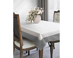 Retro Obrus W Groszki 160x300 Eurofirany Alma Krem+Grafit