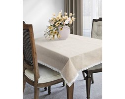 Koronkowy Obrus W Groszki 40x140 Eurofirany Atalia Beżowa