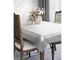 Retro Obrus W Groszki 160x280 Eurofirany Alma Krem+Stal