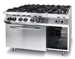 Hendi Kuchnia gazowa 6-palnikowa Kitchen Line z konwekcyjnym piekarnikem elektrycznym- kod 225899