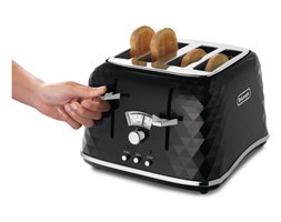 DELONGHI CTJ4003BK Brillante, toster 1800 W, 4 sloty, Extra lift, funkcja rozmrażania, 5 stopni przypieczenia