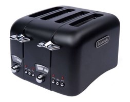 DeLonghi CT04 BK Argento, Toster, opiekacz, 1600W, 2 lub 4 tosty, 6 stopni przypieczenia, ExtraLift, rozmrażanie