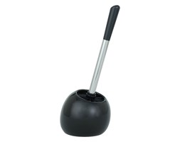 Pojemnik na szczotkę POLARIS BLACK + szczotka WC, WENKO