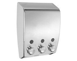 Dozownik mydła, płynów VARESE SHINY, trzykomorowy - 3 x 450 ml, WENKO