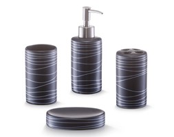 Ceramiczny zestaw akcesoriów łazienkowych BLACK - 4 sztuki w komplecie