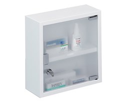 Szafka medyczna, apteczka, stal nierdzewna w kolorze białym - 2 poziomy, ZELLER