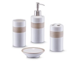 Ceramiczny zestaw akcesoriów łazienkowych BEIGE - 4 sztuki w komplecie, ZELLER