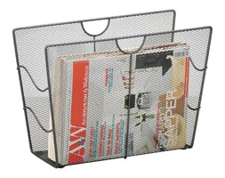 Metalowy gazetnik, kosz na gazety - kolor czarny, ZELLER