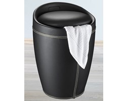 Pufa CANDY BLACK - kosz na pranie, 2 w 1, WENKO