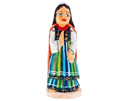 Rzeźba z drewna - Matka Boska w stroju łowickim - 20 cm