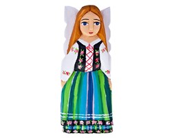 Rzeźba z drewna - sztuka ludowa - łowicki aniołek - 25 cm
