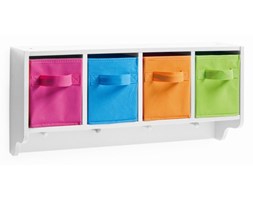 Półka na zabawki COLORFUL + 4x wieszak, 2w1