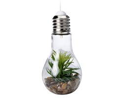 Dekoracja z kwiatami - lampa LED, wisząca żarówka