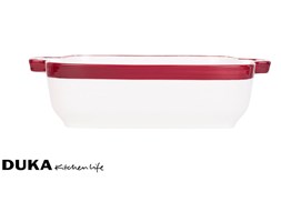 Forma do zapiekania kwadratowa biało-czerwona 25x21cm