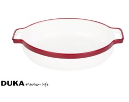 Forma do zapiekania owalna biało-czerwona