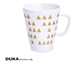 Porcelanowy kubek 320 ml złote trójkąty