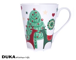 Kubek porcelanowy 350 ml w renifery biały