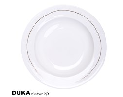Porcelanowy talerz głęboki 21,5 cm złote linie