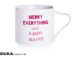 Porcelanowy kubek 350 ml Merry Everything And A Happy Always różowy
