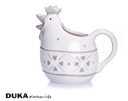 Mlecznik w kształcie kury 12 cm kremowy