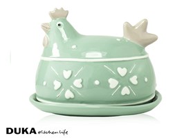 Maselnica w kształcie kury 15 cm zielona