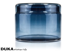 Szklany słój pojemnik na słodycze 11 cm niebieski