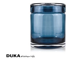 Szklany słój pojemnik na słodycze 13,5 cm niebieski