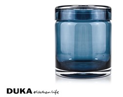 Szklany słój pojemnik na słodycze 9 cm niebieski