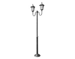 RETRO CLASSIC lampa stojąca 2 x 60W E27 słupek ogrodowy metalowy czarny stylowy latarnia SUMA OGM2