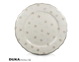 Talerz płaski 22 cm beżowy w kwiatki