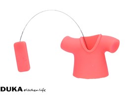 Zaparzacz do herbaty silikonowy koszulka różowa