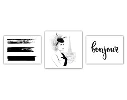 Zestaw bonjour France, Obraz na płótnie - Canvas