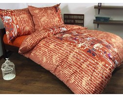 Pościel satynowa Lily orange 100% bawełny