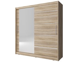 Szafa Maggio z lustrem z boku i aluminiowymi wstawkami