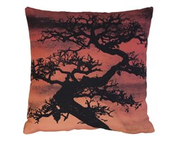 Poduszka z grafiką zachód słońca i bonsai