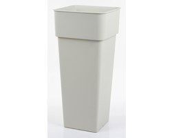 Donica wysoka kwadratowa DUO Quadro 38x38/80 cm wkład - kremowy / ivory