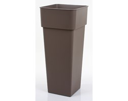 Donica wysoka kwadratowa DUO Quadro 38x38/80 cm wkład - taupe