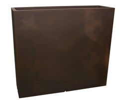 Donica prostokątna wysoka KUBE CASETTA HIGH SLIM 80x25/70 - brąz / rust