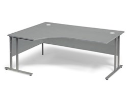 Biurko ergonomiczne FLEXUS, lewe, 1800x1200x720 mm, laminat, szary