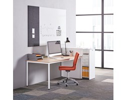 Biurko MODULUS, rama 4 nogi, 1800x800 mm, biały, dąb