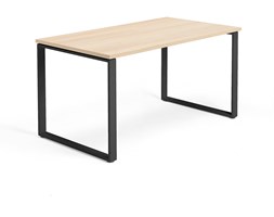 Biurko MODULUS, rama O, 1400x800 mm, czarny, dąb