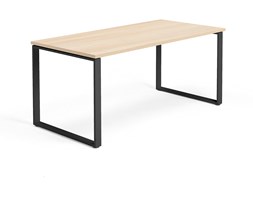 Biurko MODULUS, rama O, 1600x800 mm, czarny, dąb