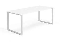 Biurko Modulus, rama O, 1800x800 mm, srebrny, biały
