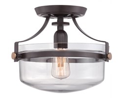 Plafon LAMPA sufitowa PENN STATION QZ/PENNSTAT/F WT Elstead QUOIZEL metalowa OPRAWA rustykalna brązowa