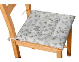 Dekoria Siedzisko Karol na krzesło, szare kwiaty na jasno szarym tle, 40 × 40 × 3,5 cm, Mirella